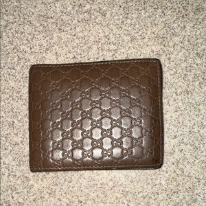 Gucci Dark Brown Embossed Leather wallet for men